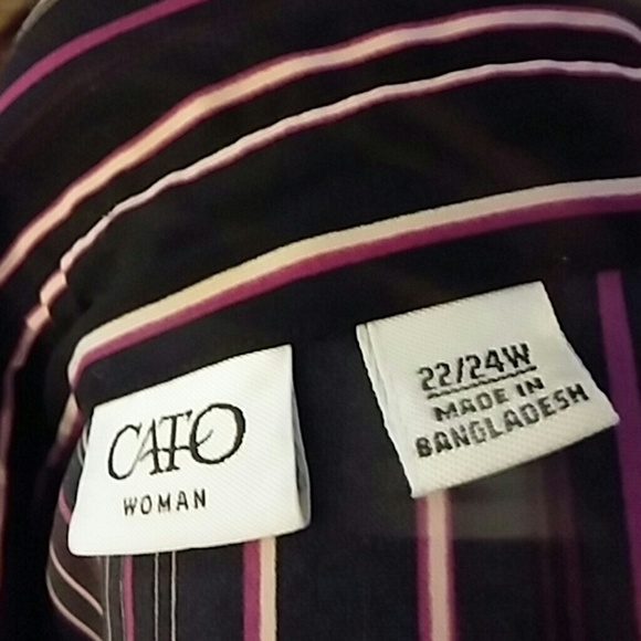 Size 22/24 long sleeve empire waist striped blouse - Picture 7 of 7